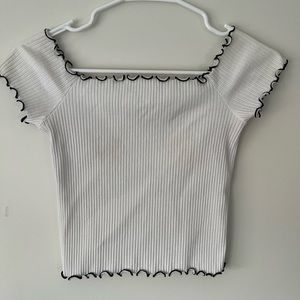 Zara Trafaluc White Ruffle Top